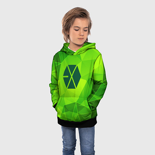 Детская толстовка Exo green poly / 3D-Черный – фото 3