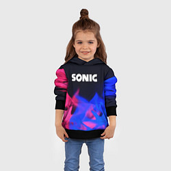 Толстовка-худи детская Sonic neon flame, цвет: 3D-черный — фото 2