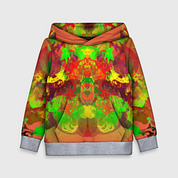 Толстовка-худи детская Кислотные абстрактные краски, цвет: 3D-меланж