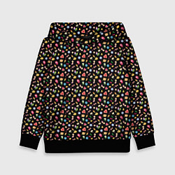 Детская толстовка Паттерн хиппи значки на черном фоне