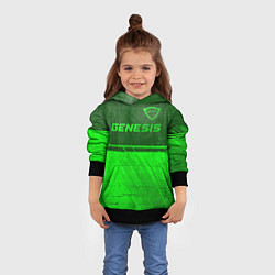 Толстовка-худи детская Genesis - green gradient посередине, цвет: 3D-черный — фото 2