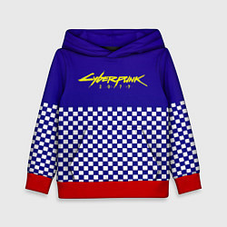 Толстовка-худи детская Cyberpunk 2077 клетка, цвет: 3D-красный