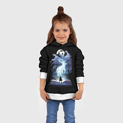 Толстовка-худи детская Harry Potter patronus and dementors, цвет: 3D-белый — фото 2