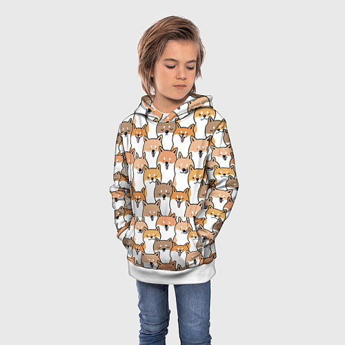 Детская толстовка Узор сиба ину / 3D-Белый – фото 3