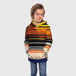 Толстовка-худи детская Разноцветные вертикальные линии, цвет: 3D-синий — фото 2