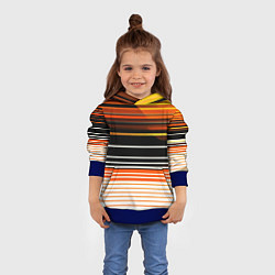 Толстовка-худи детская Разноцветные вертикальные линии, цвет: 3D-синий — фото 2