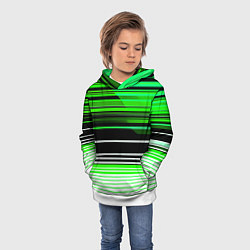 Толстовка-худи детская Разноцветные вертикальные линии, цвет: 3D-белый — фото 2
