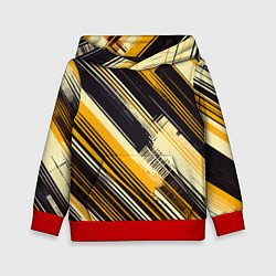 Детская толстовка Жёлтые диагональные полосы на чёрном фоне