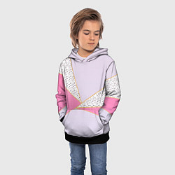 Толстовка-худи детская Геометрическая абстракция с треугольниками и пятни, цвет: 3D-черный — фото 2