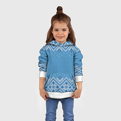 Толстовка-худи детская Вязаный скандинавский орнамент, цвет: 3D-белый — фото 2