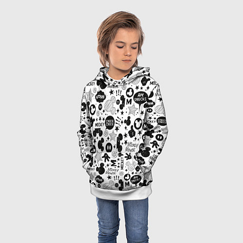 Детская толстовка Микки Маус узор / 3D-Белый – фото 3