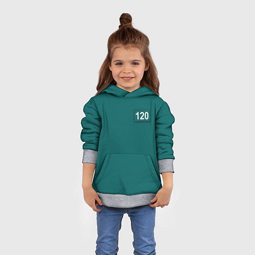 Детская толстовка Игрок 120 - Игра в кальмара / 3D-Меланж – фото 4