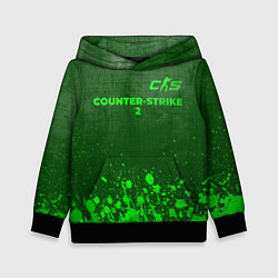 Толстовка-худи детская Counter-Strike 2 - green gradient посередине, цвет: 3D-черный