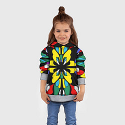 Толстовка-худи детская Яркий калейдоскоп, цвет: 3D-меланж — фото 2