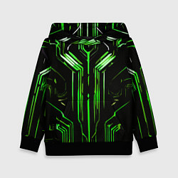 Детская толстовка Green stripes on a black background