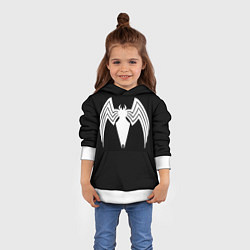 Толстовка-худи детская Venom - spider logo, цвет: 3D-белый — фото 2