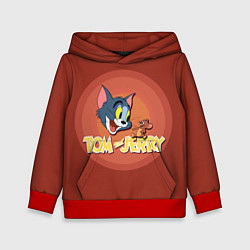 Толстовка-худи детская Том и джерри, цвет: 3D-красный
