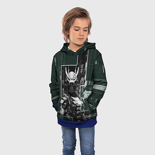Детская толстовка Футуристичный боевой андроид / 3D-Синий – фото 3