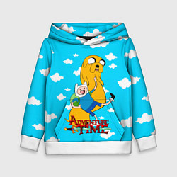 Толстовка-худи детская Время приключений, цвет: 3D-белый