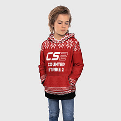 Толстовка-худи детская Новогодний Counter Strike 2, цвет: 3D-черный — фото 2