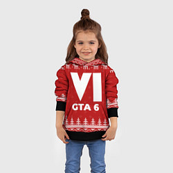 Толстовка-худи детская Новогодний GTA 6 с оленями, цвет: 3D-черный — фото 2
