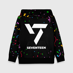Толстовка-худи детская Seventeen конфети, цвет: 3D-черный