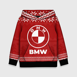 Толстовка-худи детская Новогодний BMW, цвет: 3D-черный