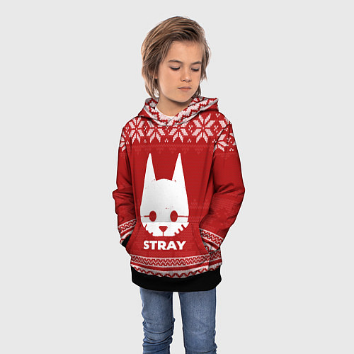 Детская толстовка Новогодний Stray / 3D-Черный – фото 3