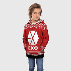 Толстовка-худи детская Новогодний Exo, цвет: 3D-черный — фото 2