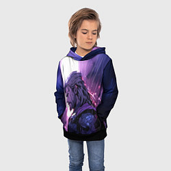 Толстовка-худи детская Thor - Neon rain, цвет: 3D-черный — фото 2