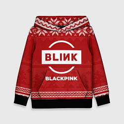 Толстовка-худи детская Новогодний Blackpink, цвет: 3D-черный