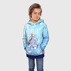 Толстовка-худи детская Эмилия Re:Zero, цвет: 3D-синий — фото 2