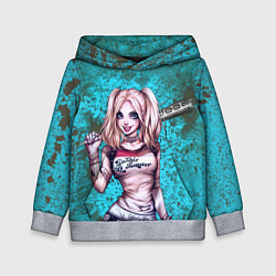 Толстовка-худи детская Harley Quinn, цвет: 3D-меланж