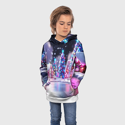 Детская толстовка Новогоднее настроение фонариков / 3D-Белый – фото 3