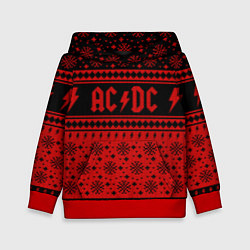 Толстовка-худи детская ACDC christmas sweater, цвет: 3D-красный