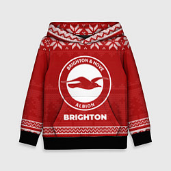 Толстовка-худи детская Новогодний Brighton, цвет: 3D-черный