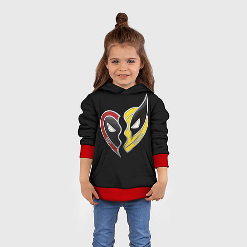 Детская толстовка Deadpool and Wolverine best friends / 3D-Красный – фото 4