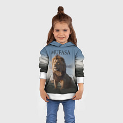 Толстовка-худи детская Лев Муфаса, цвет: 3D-белый — фото 2