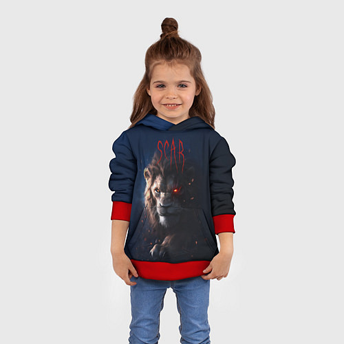 Детская толстовка The Lion King - Scar / 3D-Красный – фото 4