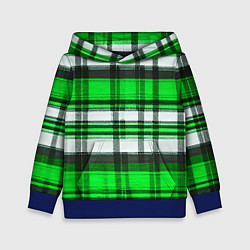 Детская толстовка Зелёно-белая ткань в клетку