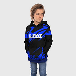 Толстовка-худи детская Блюлок - синяя абстракция, цвет: 3D-синий — фото 2