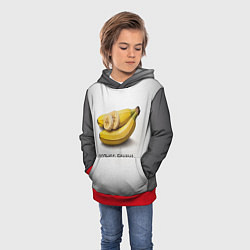 Толстовка-худи детская Дольки банана, цвет: 3D-красный — фото 2