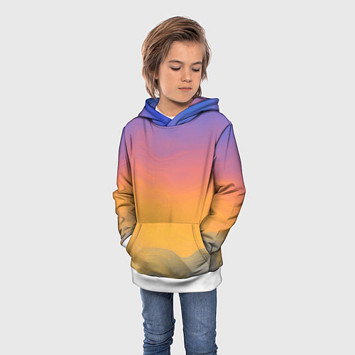 Детская толстовка Яркий градиент / 3D-Белый – фото 3