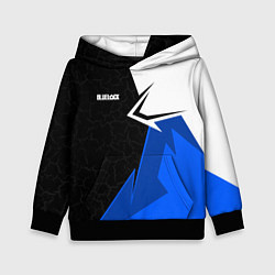 Толстовка-худи детская Блюлок - бело-синей спорт, цвет: 3D-черный