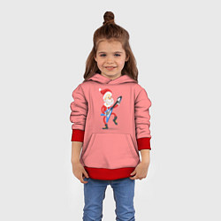 Толстовка-худи детская Санта отжигает, цвет: 3D-красный — фото 2