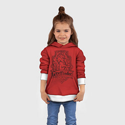 Толстовка-худи детская Гриффиндор Хогвартс, цвет: 3D-белый — фото 2