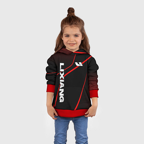 Детская толстовка Lixiang - red line / 3D-Красный – фото 4