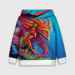 Толстовка-худи детская Скоростной зверь монстр, цвет: 3D-белый