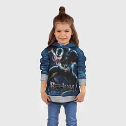 Толстовка-худи детская Веном в прыжке, цвет: 3D-меланж — фото 2