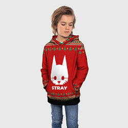 Толстовка-худи детская Stray new year, цвет: 3D-черный — фото 2